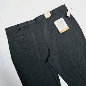 NEW Van Heusen Traveler 46x30 Big&Tall Black Pants NonIron Flex Extender Stretch